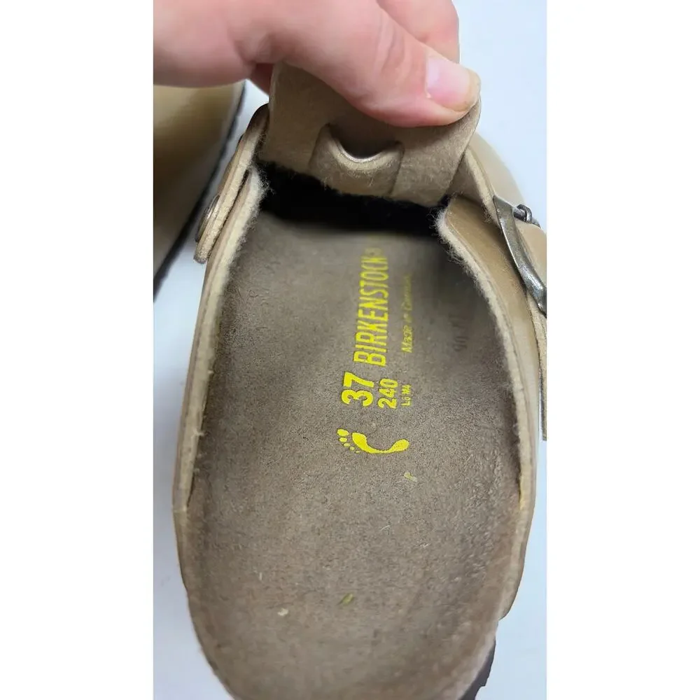 Birkenstock gold Boston clog slide ons sz 37 US 6